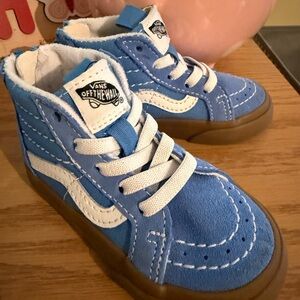 Vans Kids Blue and White High-Top Sneakers